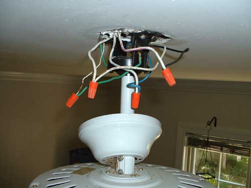 wiring a ceiling fan with light to fan