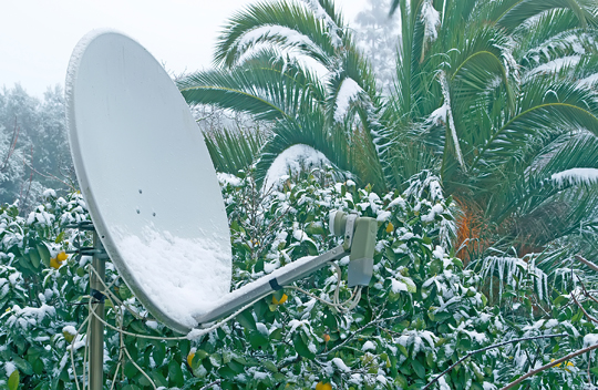 how to keep snow off dish
